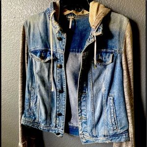 Free People Denim Jacket with detachable hood
